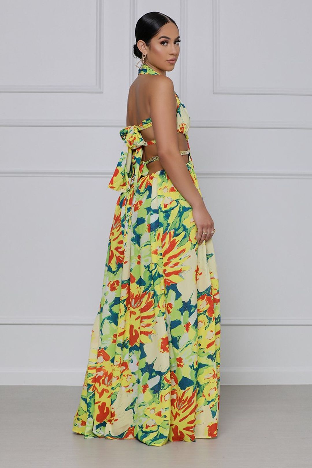 Watercolor Long Dress Under the Sun